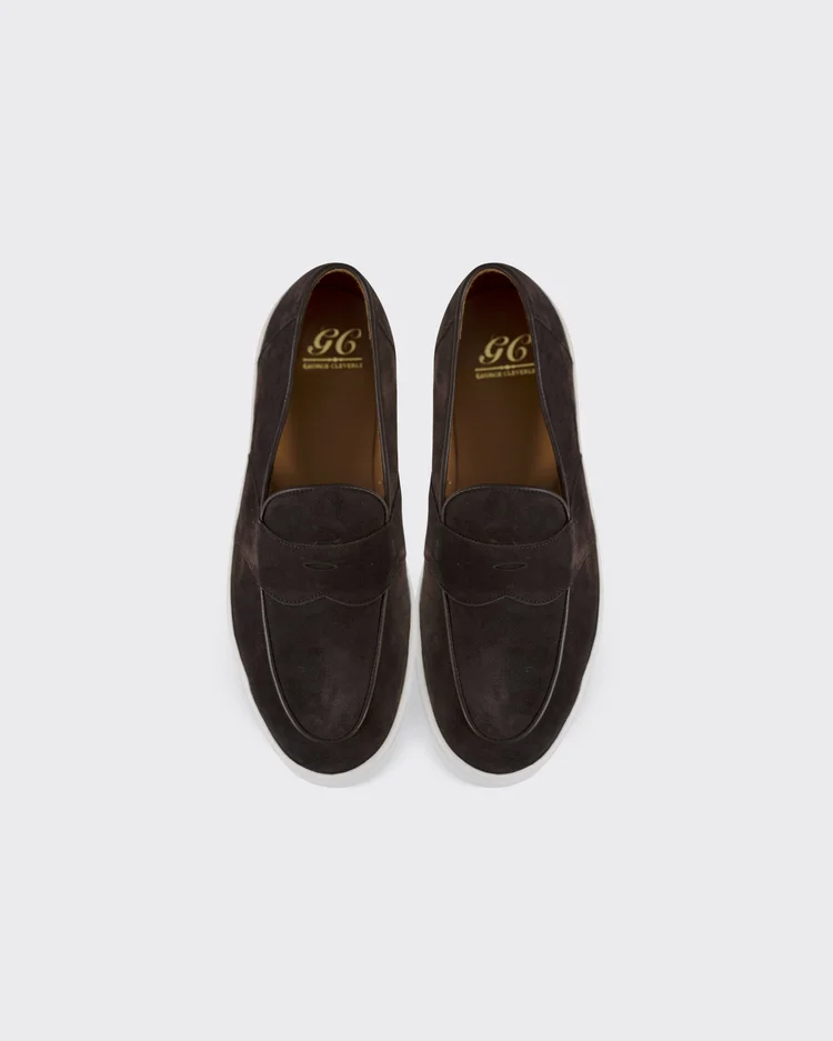 George Cleverley Joey II (No Tassel) In Coffee Suede