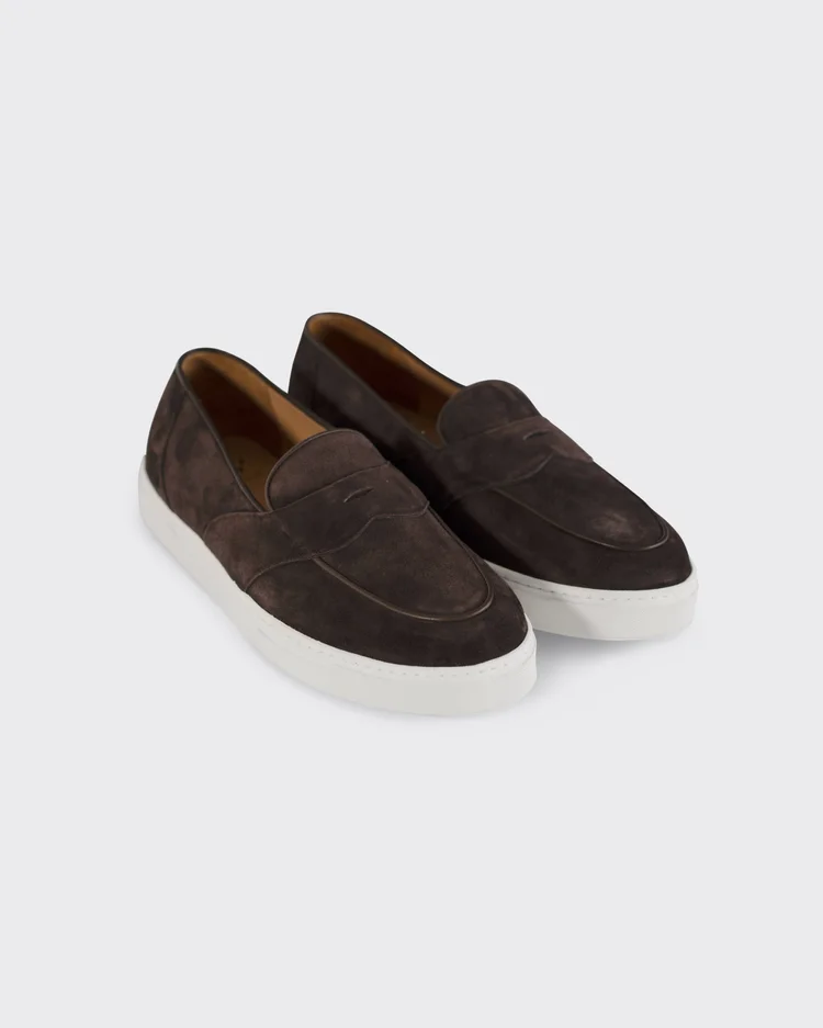 George Cleverley Joey II (No Tassel) In Coffee Suede