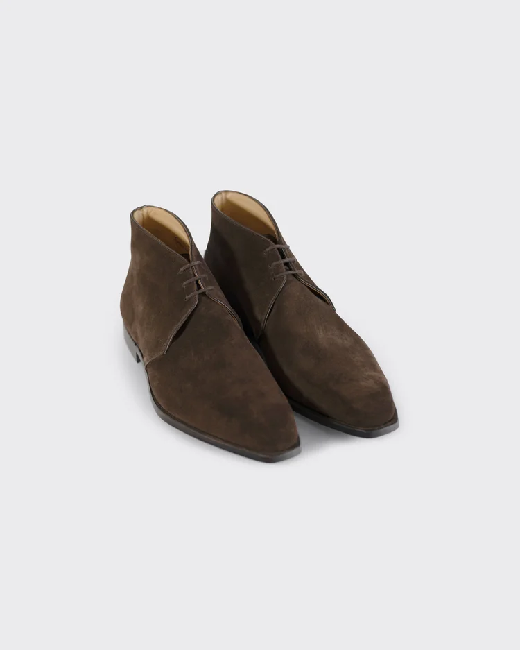 George Cleverley Nathan In Dark Brown Suede Calf