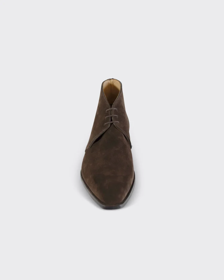 George Cleverley Nathan In Dark Brown Suede Calf
