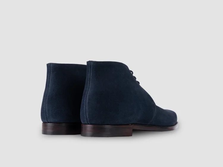 George Cleverley Nathan In Ocean Blue Suede Calf