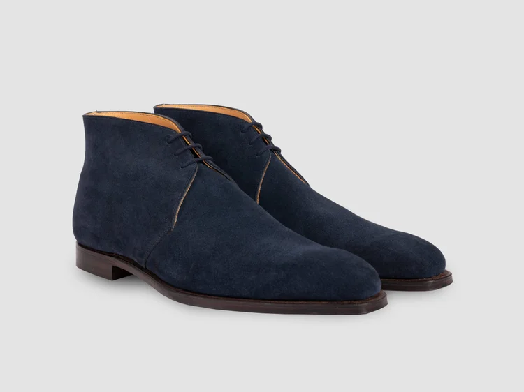 george cleverley Nathan in Ocean Blue Suede Calf