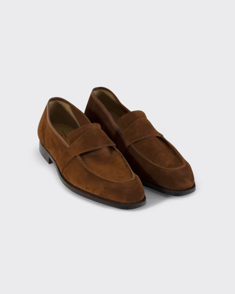 George Cleverley Owen In Dark Brown Calf Suede