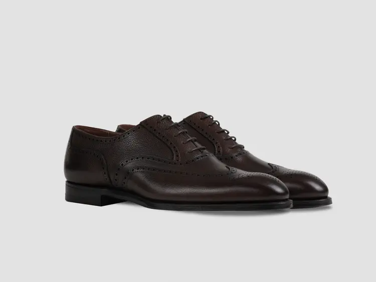 george cleverley Reuben in Dark Brown Pebble Grain