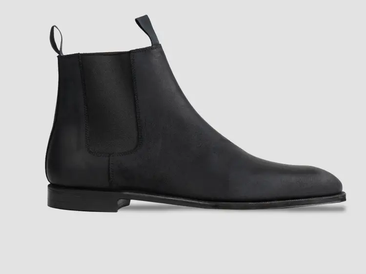 George Cleverley Robert In Black Roughout Suede