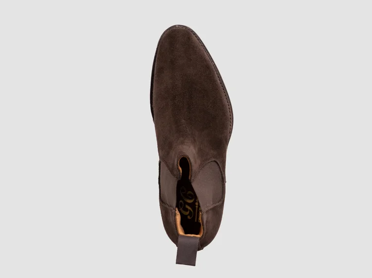 George Cleverley Jason In Dark Brown Suede With Rubber Sole