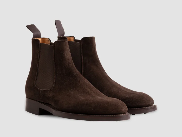 george cleverley Jason in Dark Brown Suede with Rubber Sole