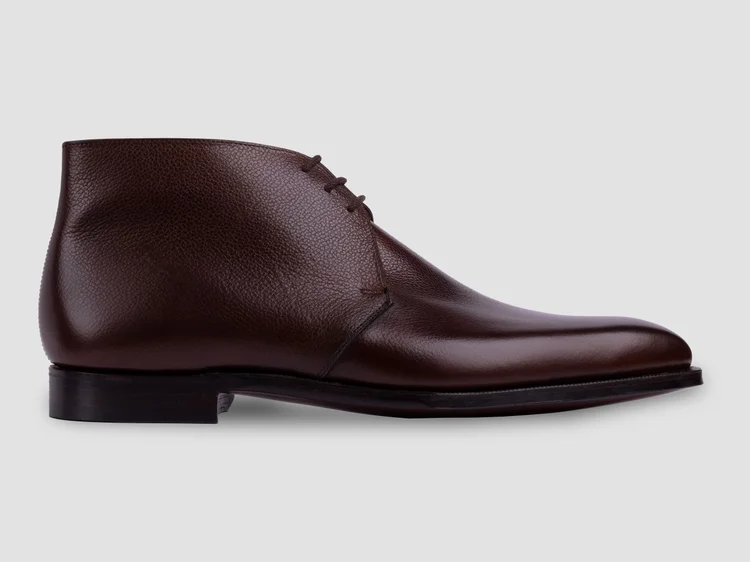 George Cleverley Nathan In Dark Brown Pebble Grain Calf