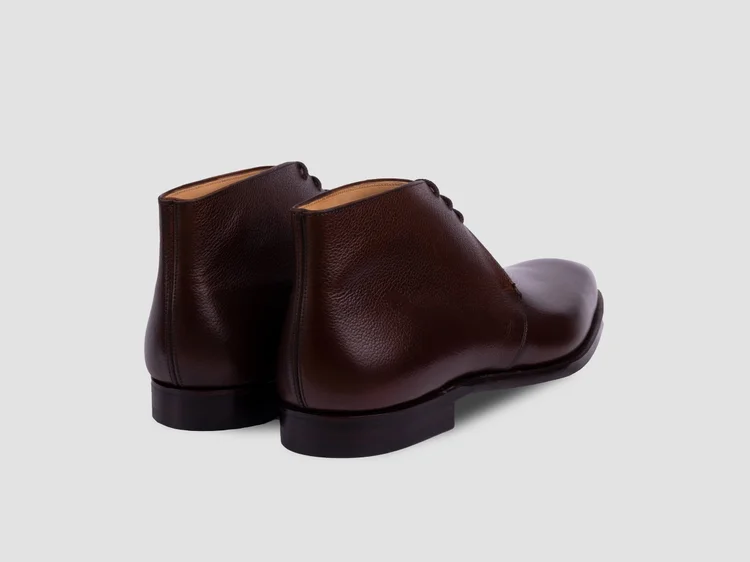 George Cleverley Nathan In Dark Brown Pebble Grain Calf