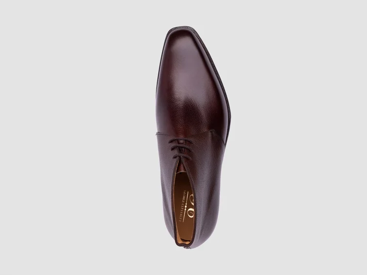 George Cleverley Nathan In Dark Brown Pebble Grain Calf