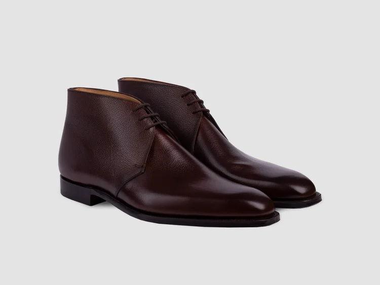 george cleverley Nathan in Dark Brown Pebble Grain Calf
