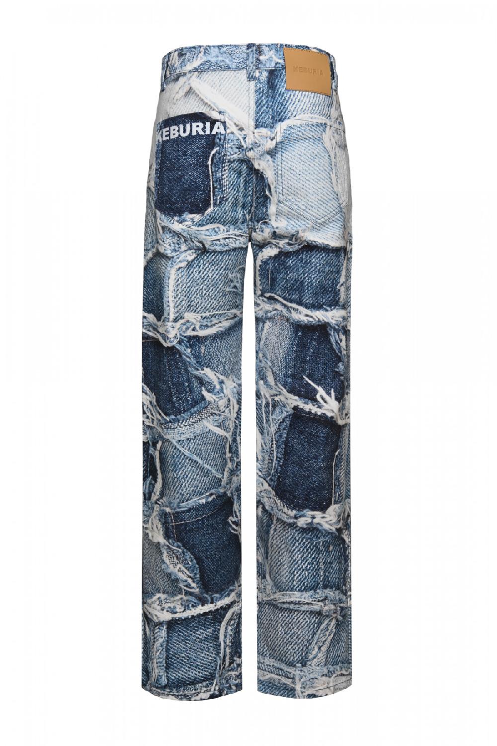 George Keburia GEORGE KEBURIA - DENIM-ON-DENIM PRINT PANTS