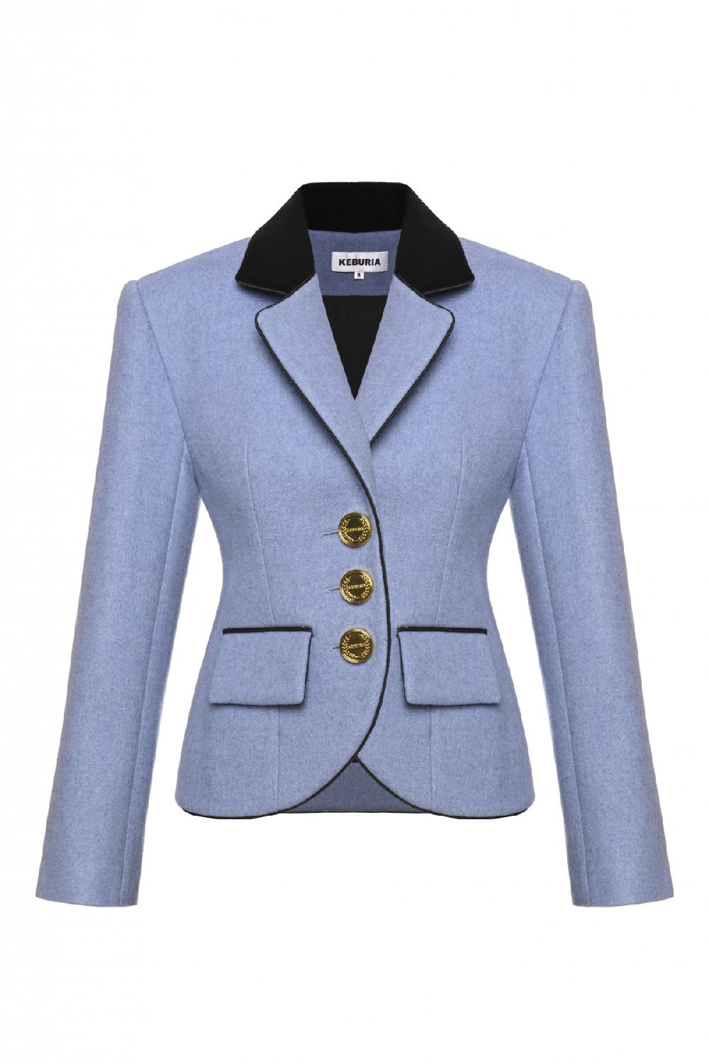 george keburia GEORGE KEBURIA - VELVET LAPEL BLAZER