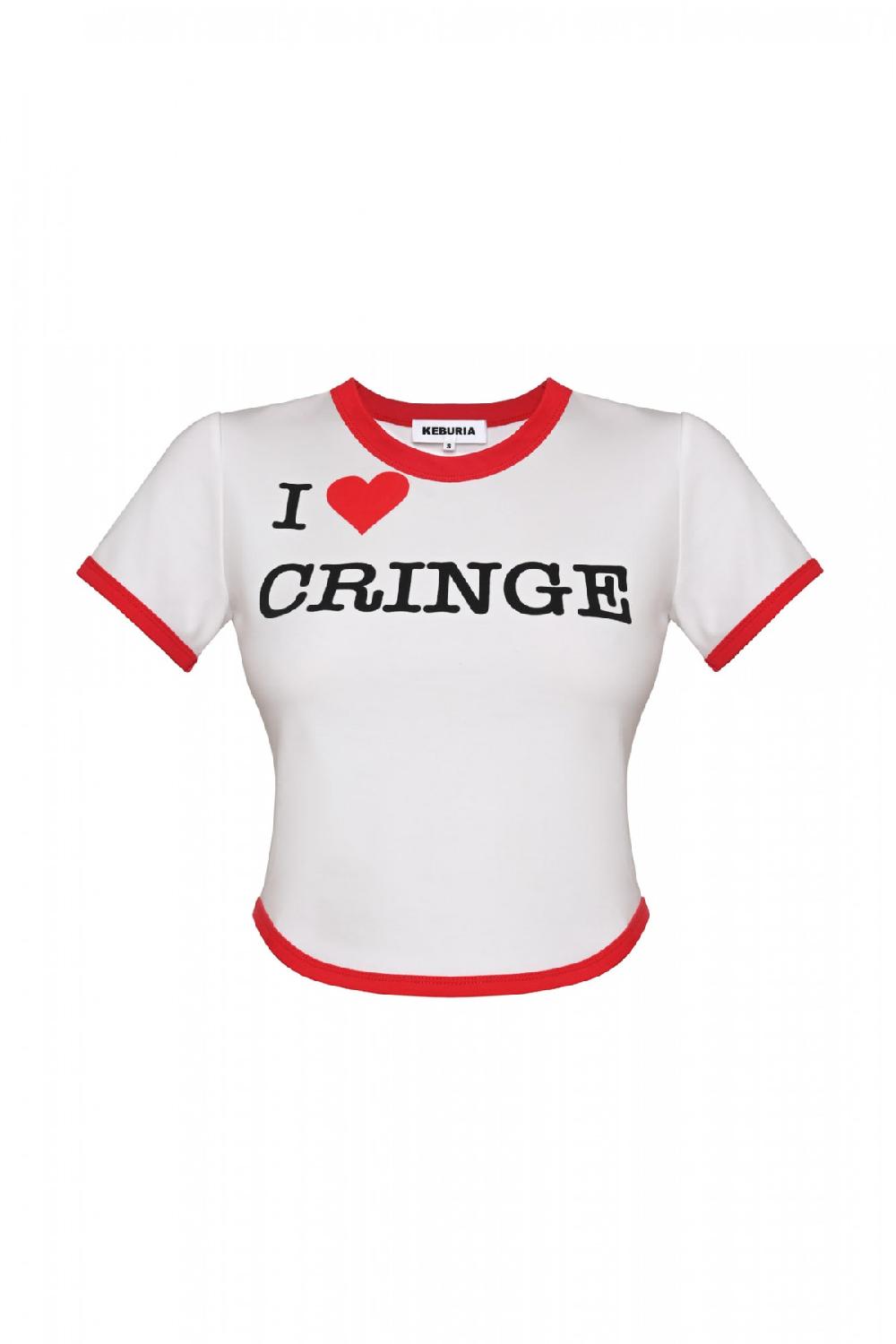 george keburia GEORGE KEBURIA - 'I ♡ CRINGE' COTTON-JERSEY TEE