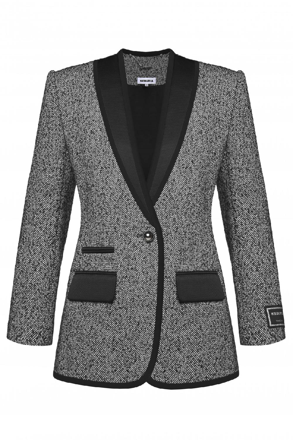 george keburia GEORGE KEBURIA - LONGLINE TUXEDO BLAZER