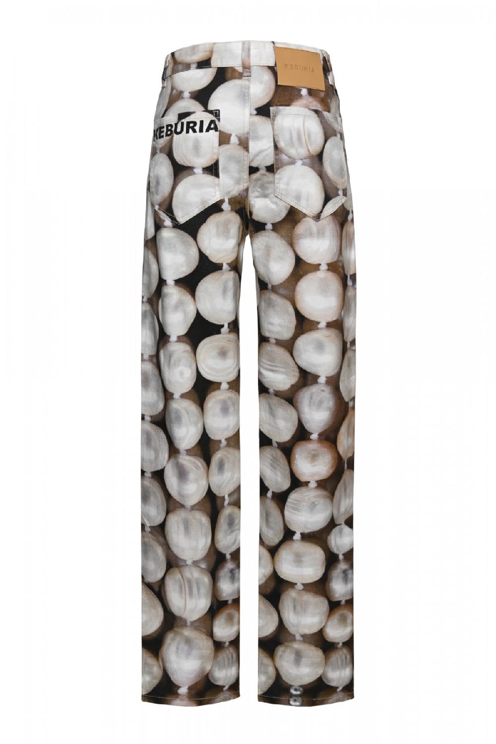 George Keburia GEORGE KEBURIA - PEARL-PRINT DENIM PANTS