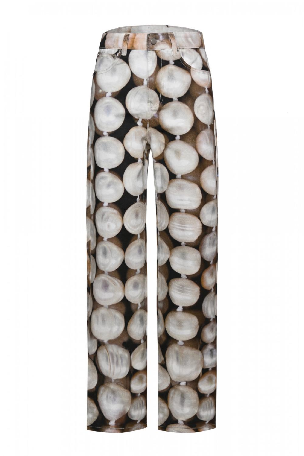 george keburia GEORGE KEBURIA - PEARL-PRINT DENIM PANTS