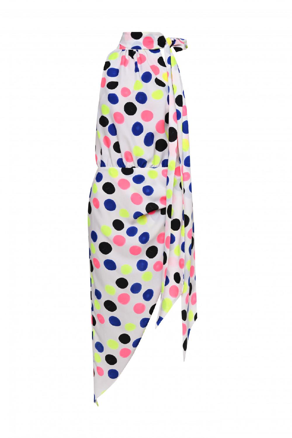 george keburia GEORGE KEBURIA - POLKA DOT ASYMMETRIC DRESS