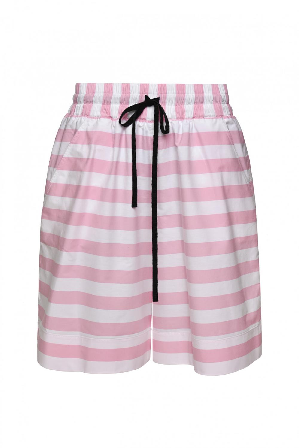 george keburia GEORGE KEBURIA - STRIPED COTTON MIDI SHORTS
