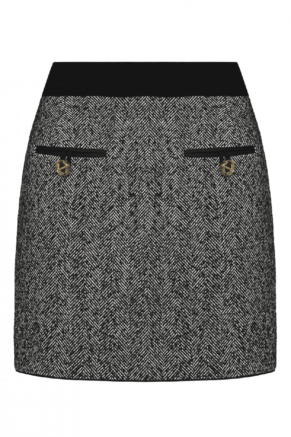 george keburia GEORGE KEBURIA - VELVET-TRIMMED MINI SKIRT