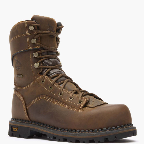 Georgia Boot Georgia Boot AMP LT Low Heel Logger Composite Toe Waterproof Work Boot CRAZY HORSE