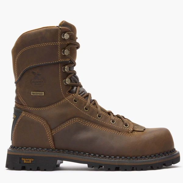 georgia boot Georgia Boot AMP LT Low Heel Logger Composite Toe Waterproof Work Boot CRAZY HORSE