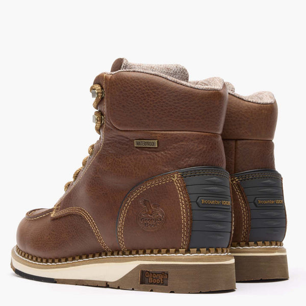 Georgia Boot Georgia Boot AMP LT Wedge Waterproof Moc-Toe Work Boot Brown