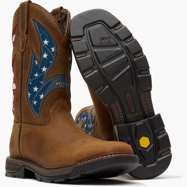 Georgia Boot Georgia Boot Carbo-Tec FLX 11" Patriotic Alloy Toe Pull-On Work Boot