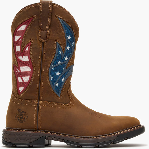 georgia boot Georgia Boot Carbo-Tec FLX 11" Patriotic Pull-On Work Boot