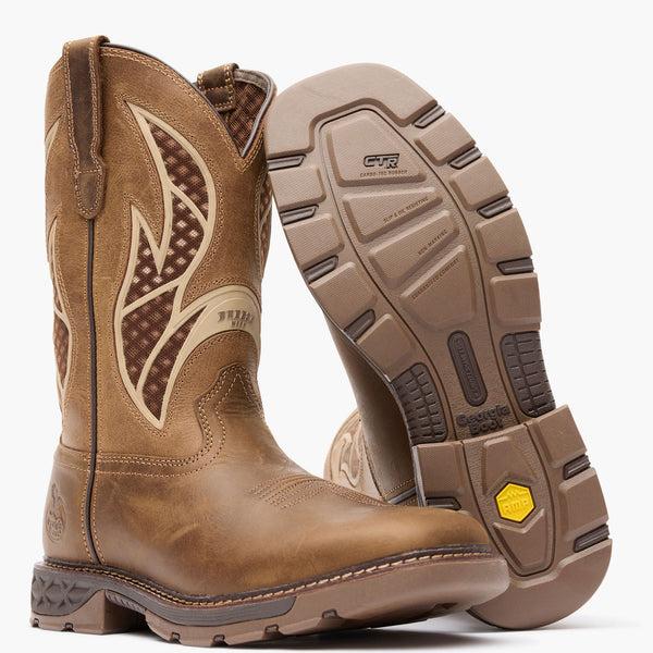 Georgia Boot Georgia Boot Carbo-Tec FLX Alloy Toe Pull-on With InsulKul™ Work Boot BROWN TAN