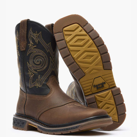 Georgia Boot Georgia Boot Carbo-Tec LT Big Kids Pull-On Saddle Boot BROWN BLACK