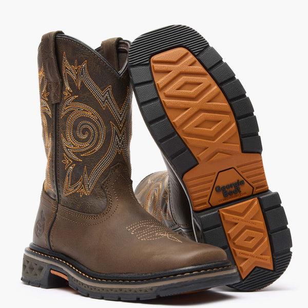 Georgia Boot Georgia Boot Carbo-Tec LT Little Kids Brown Pull On Boot Brown