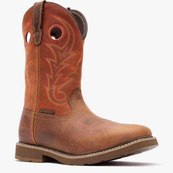Georgia Boot Georgia Boot Core 37 Western 11" Waterproof Pull-On Work Boot BROWN RUST