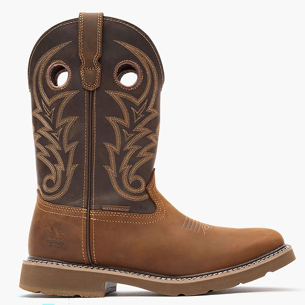georgia boot Georgia Boot Core 37 Western 11" Waterproof Pull-On Work Boot Brown