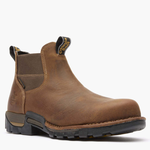 Georgia Boot Georgia Boot Eagle One Steel Toe Waterproof Chelsea Work Boot Brown