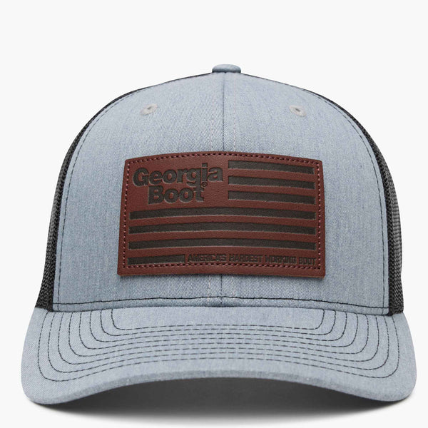 Georgia Boot Georgia Boot Unisex Leather Patch Trucker Hat Black/Grey