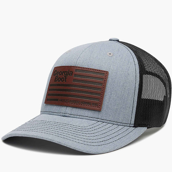 Georgia Boot Georgia Boot Unisex Leather Patch Trucker Hat Black/Grey