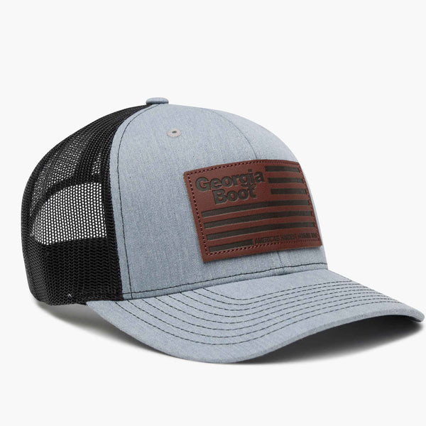 georgia boot Georgia Boot Unisex Leather Patch Trucker Hat Black/Grey