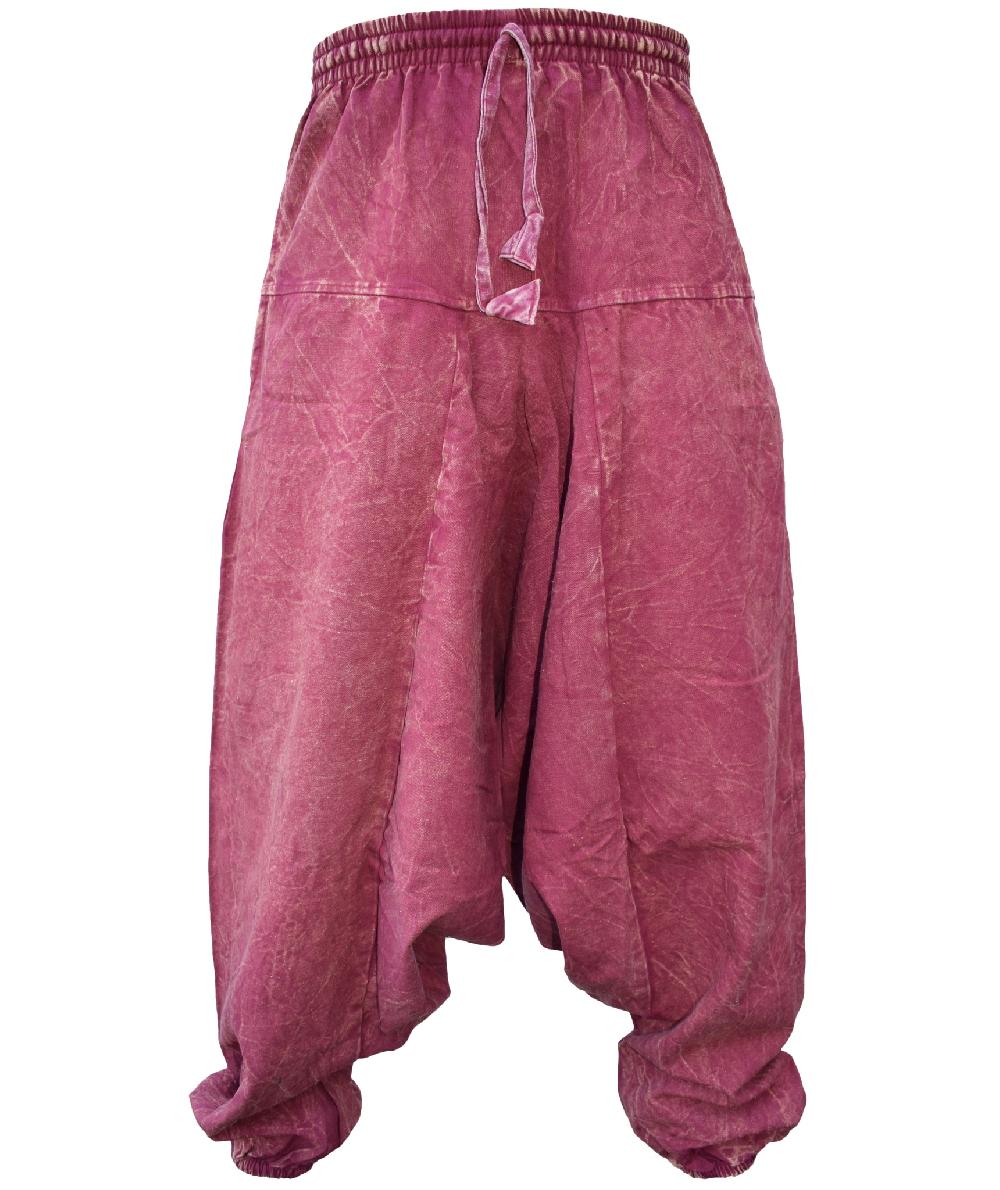 Gheri Dusky Aladdin Stonewashed Drop Crotch Harem Pants Black