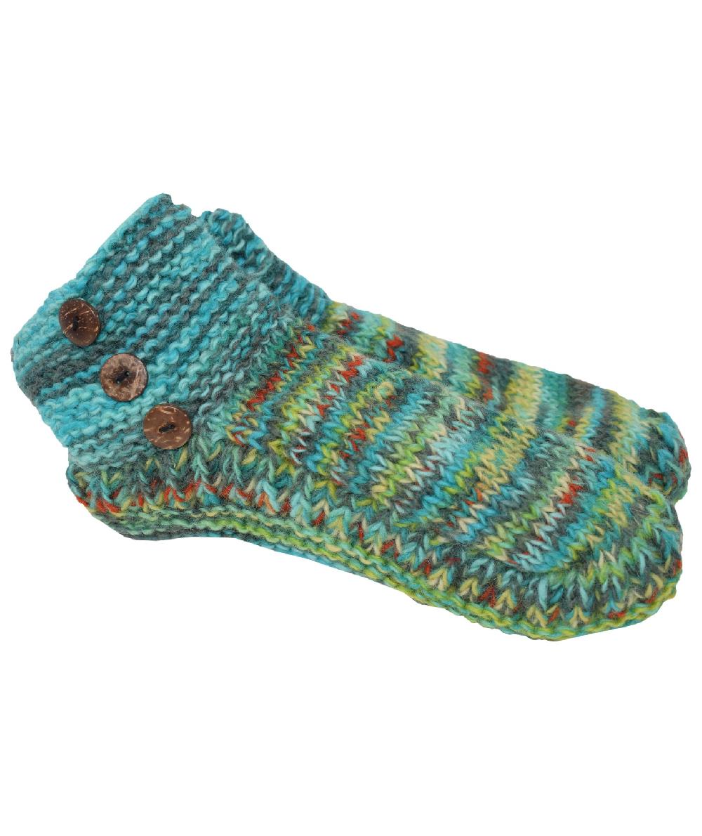 Gheri Fleece Lined Multicolored Knitted Woolen Slipper Socks A