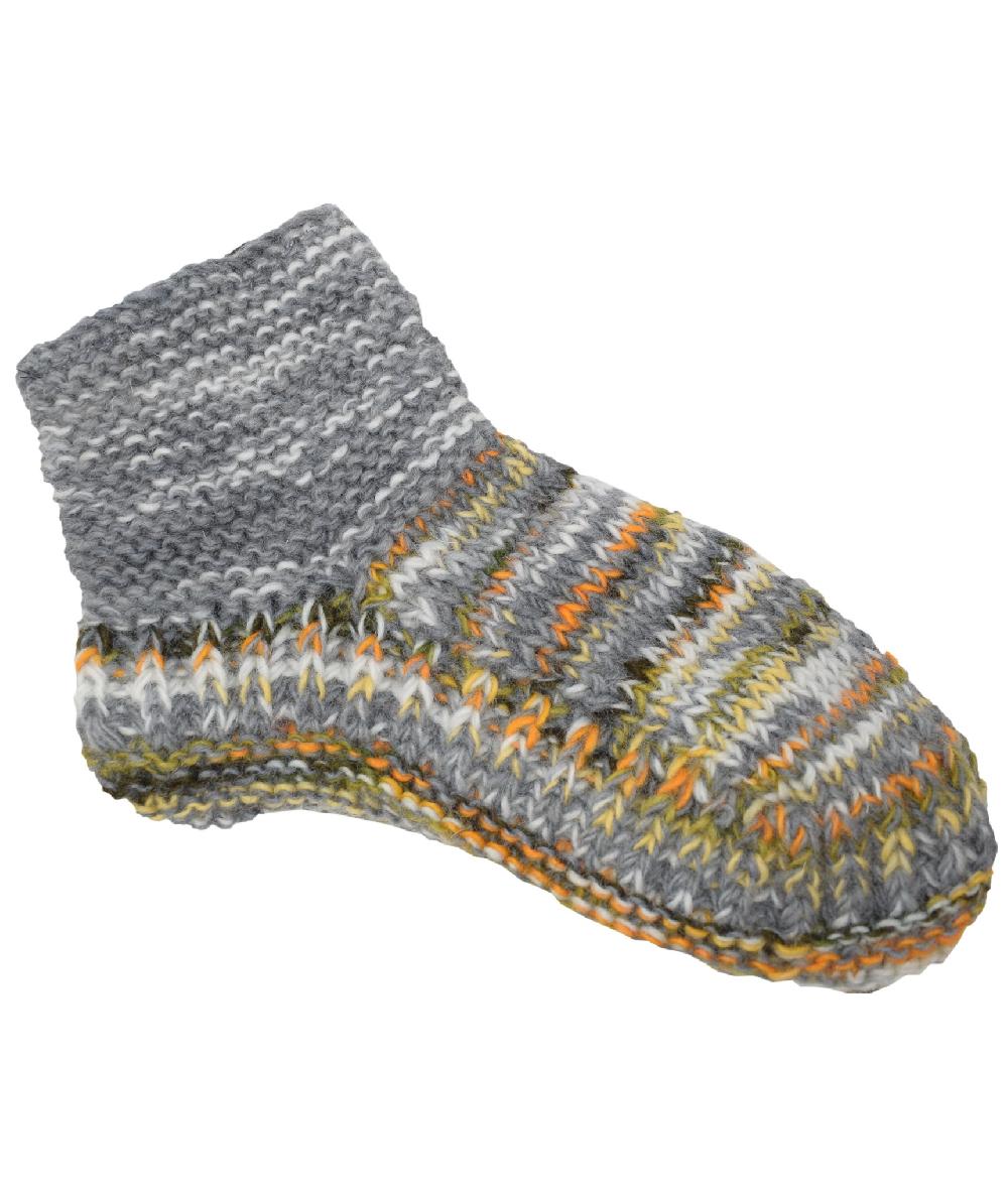 Gheri Fleece Lined Multicolored Knitted Woolen Slipper Socks A