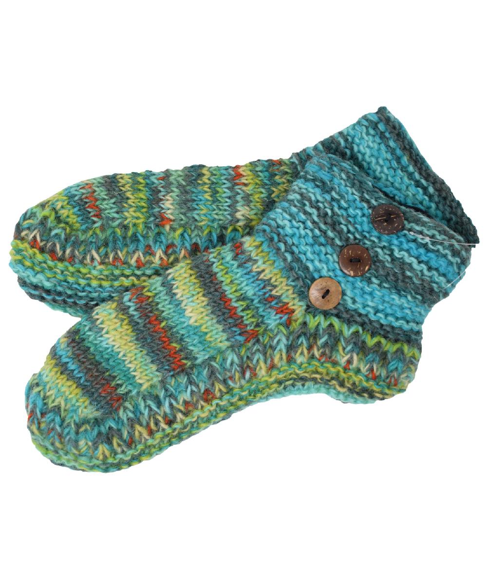 gheri Fleece Lined Multicolored Knitted Woolen Slipper Socks A
