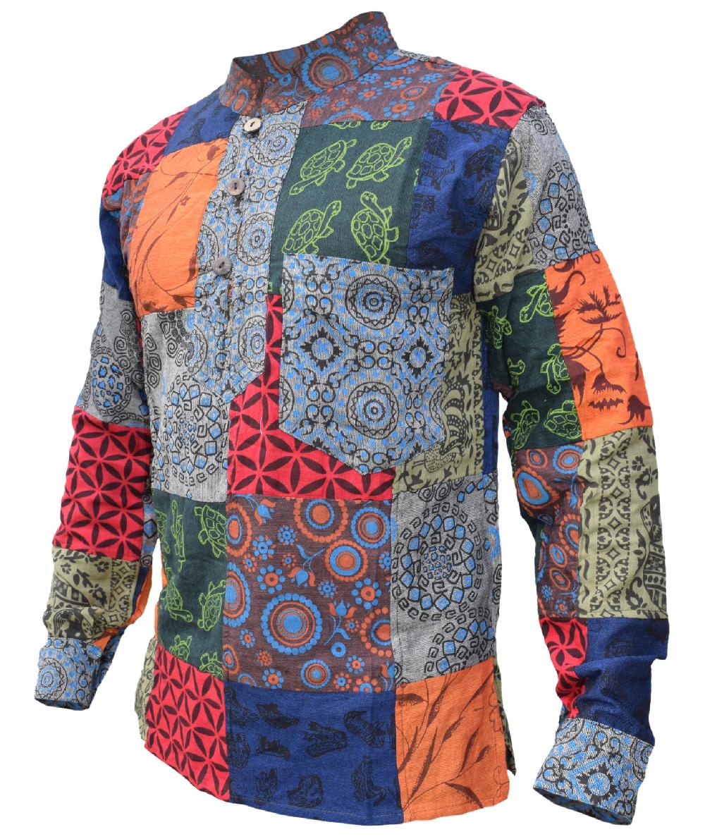 Gheri Animal Print Patch Grandad Shirt A