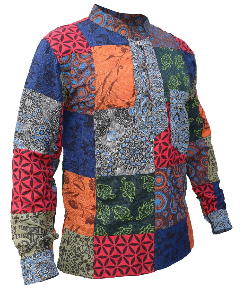 Gheri Animal Print Patch Grandad Shirt A