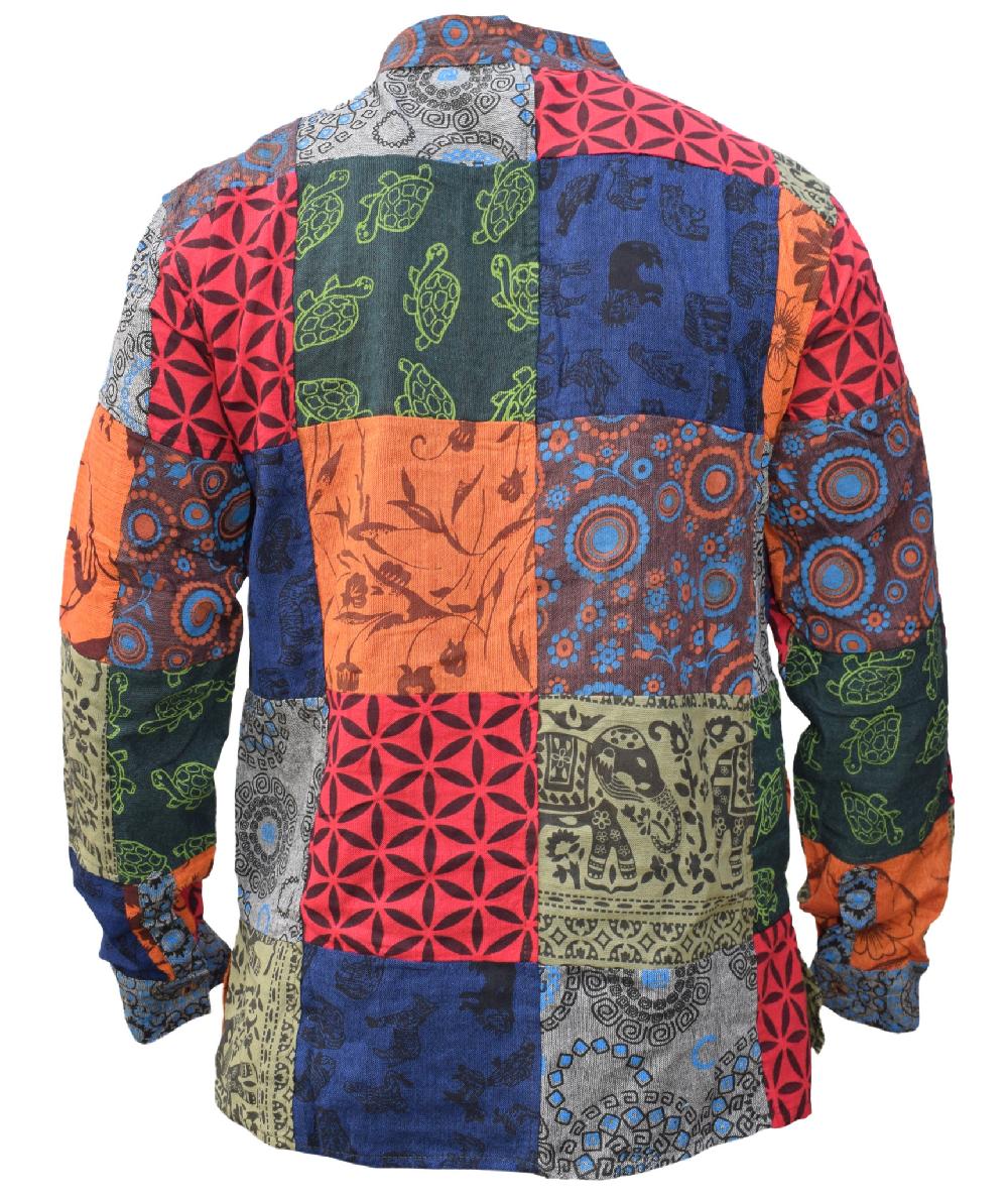 Gheri Animal Print Patch Grandad Shirt A