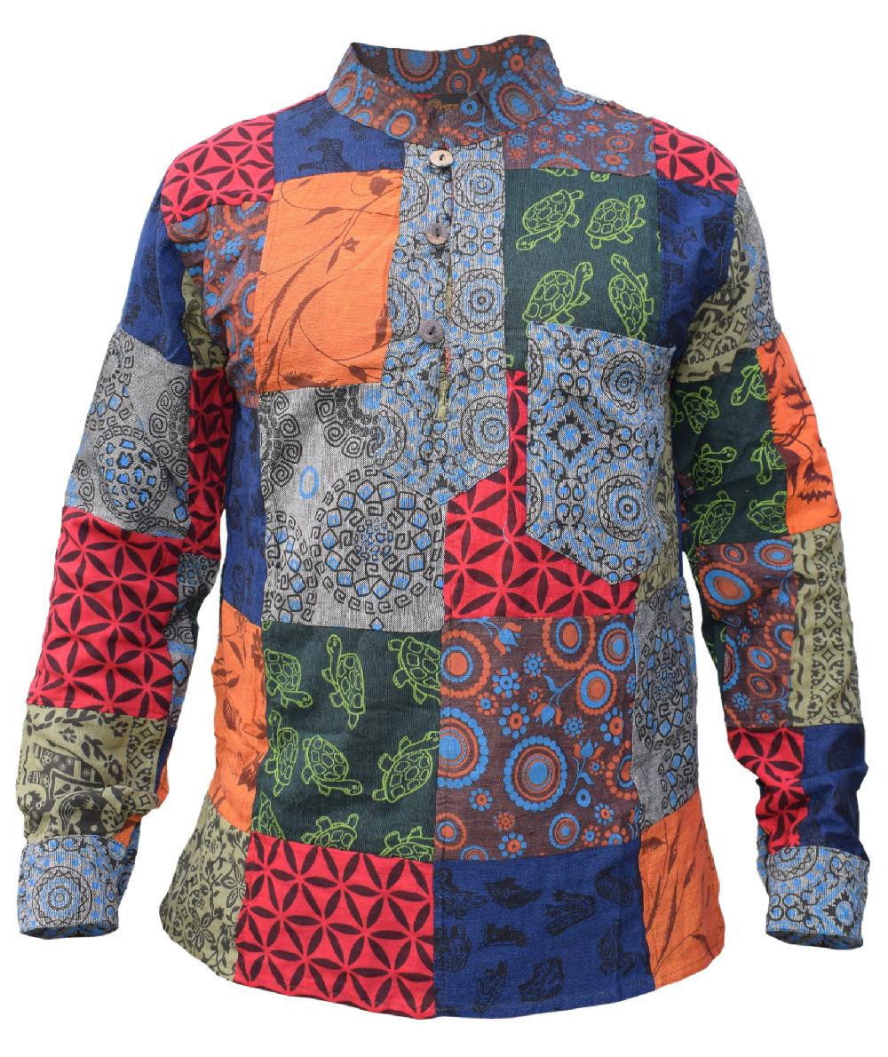 gheri Animal Print Patch Grandad Shirt A