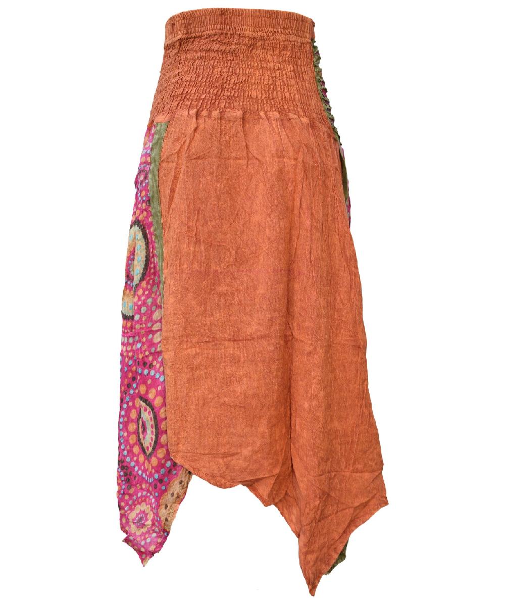 Gheri Asymmetrical Embroidery Skirt Petrol