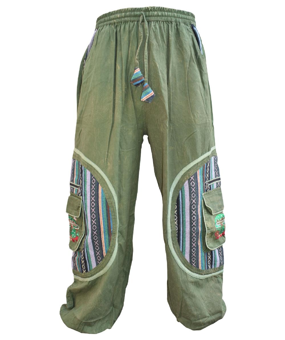 Gheri Aztec Pocket Mushroom Print Trouser Brown