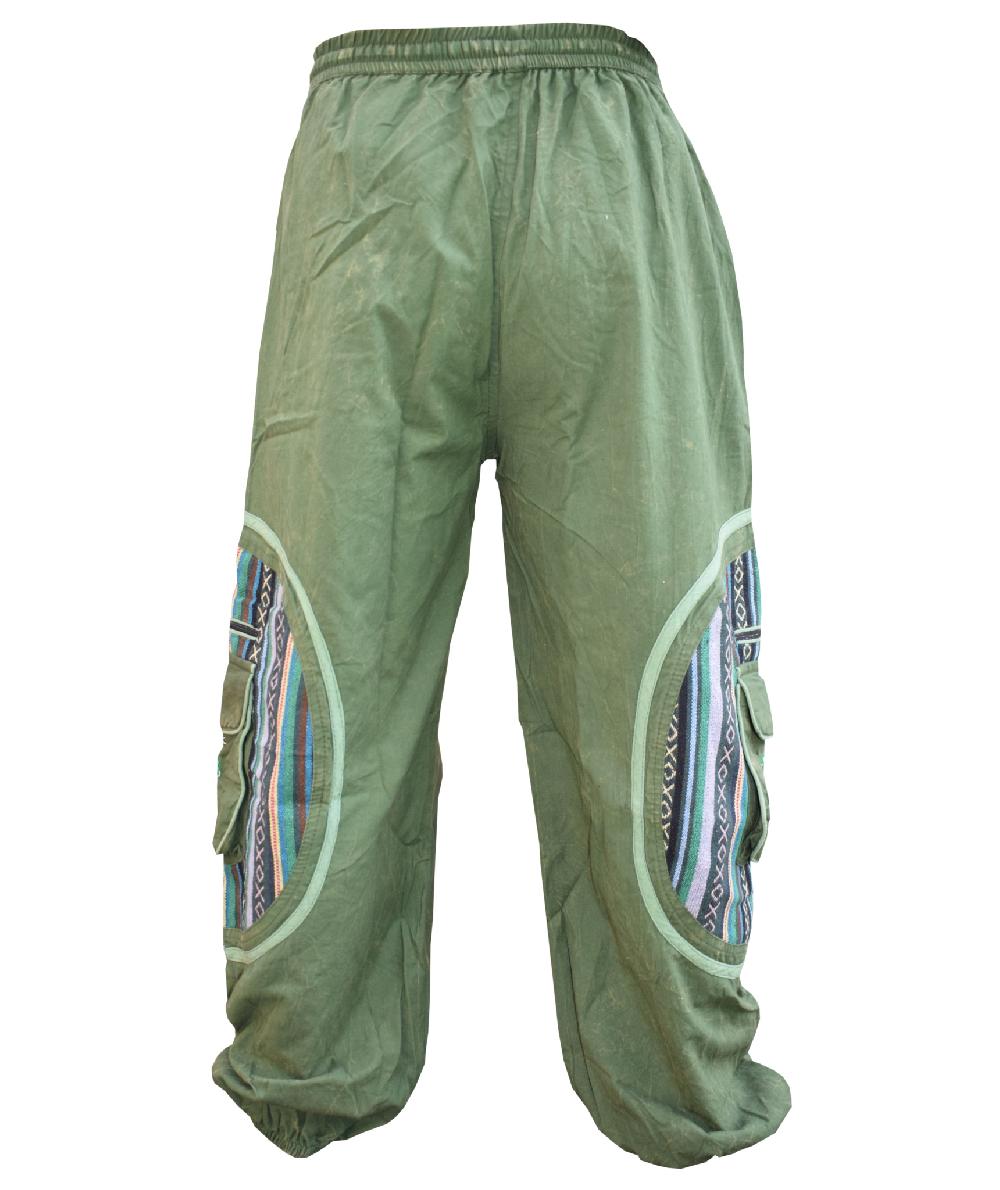 Gheri Aztec Pocket Mushroom Print Trouser Brown