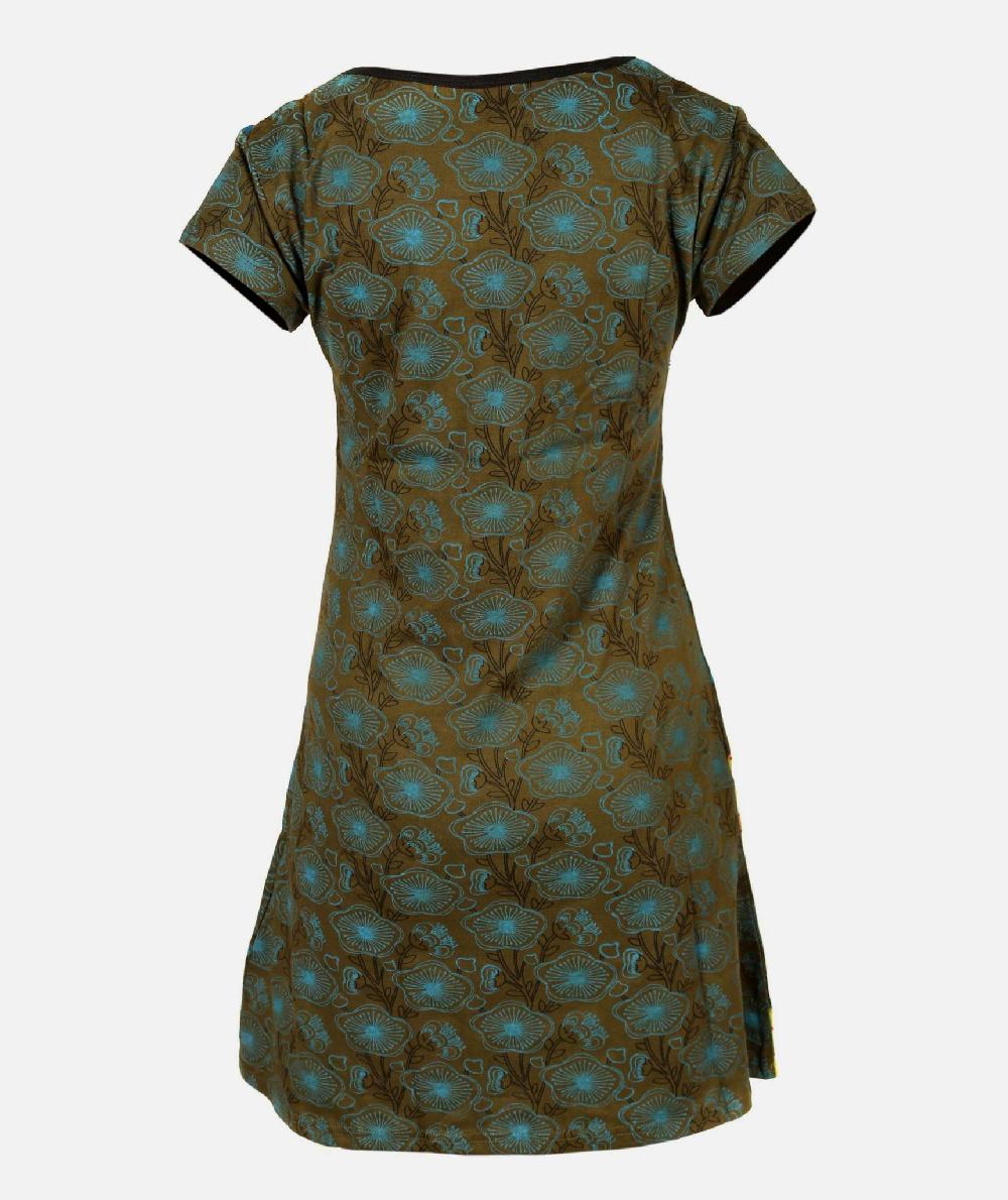 Gheri Blue Floral Embroidery Dress